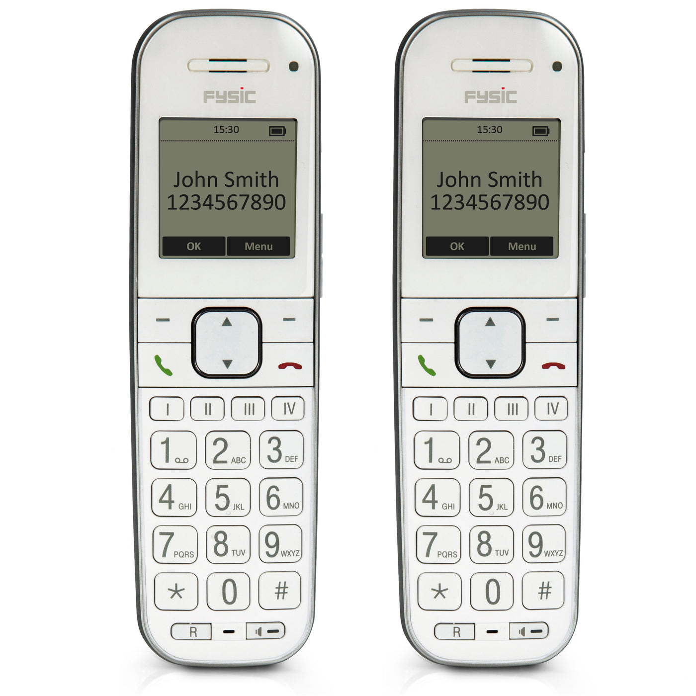 Fysic FX-9000 DUO - DECT-Telefon für Senioren mit großen Tasten und 2 Mobilteilen, Weiß