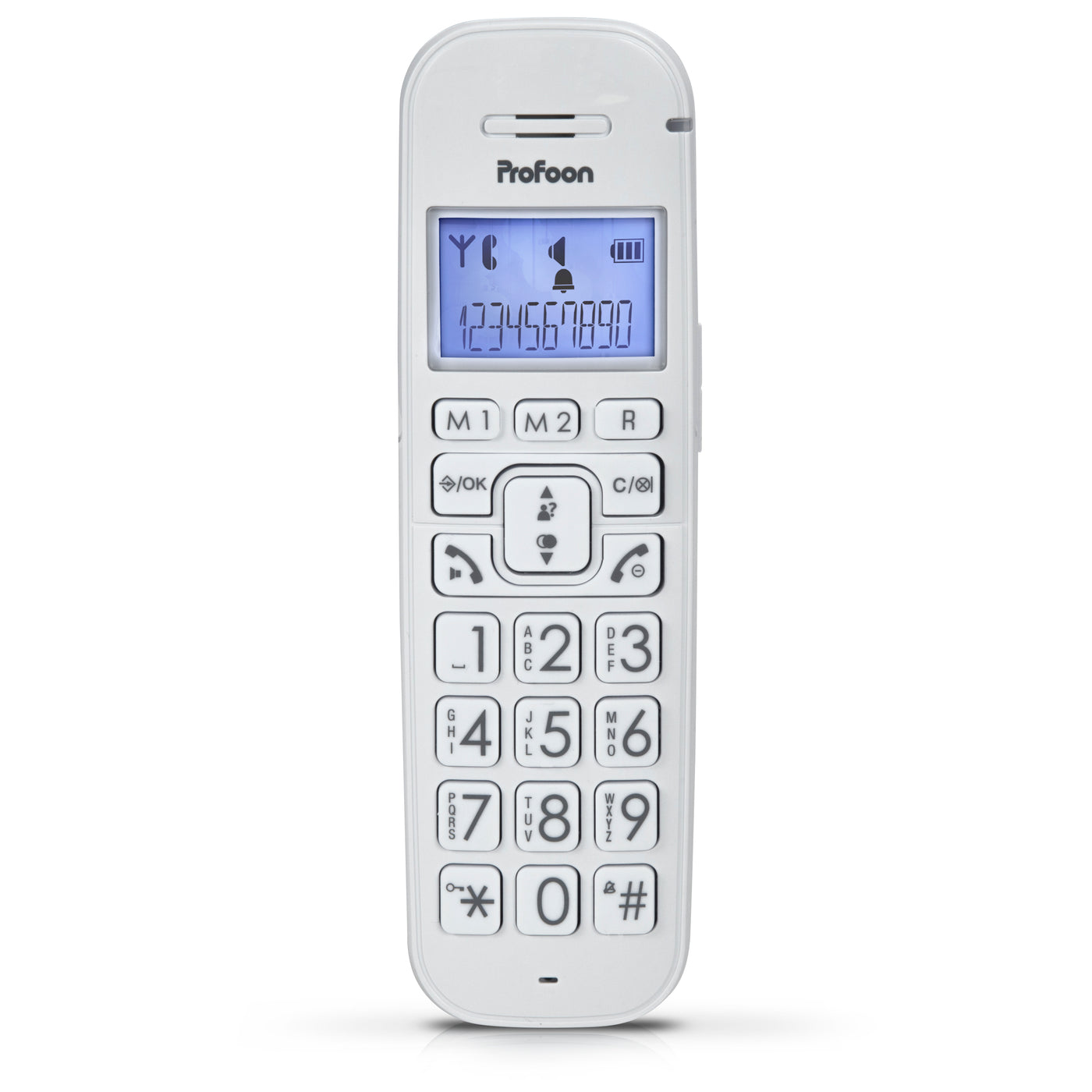 Profoon PDX-2608 DUO - DECT-Telefon mit großen Tasten und 2 Mobilteilen, Weiß