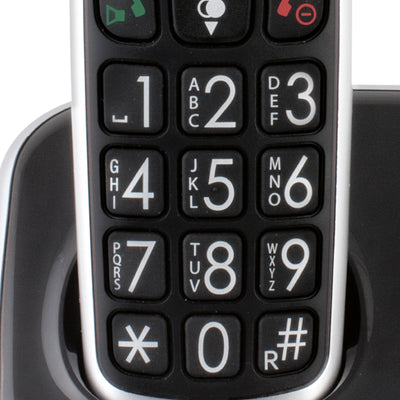 Fysic FX-6020 - DECT-Telefon für Senioren mit großen Tasten und 2 Mobilteilen, Schwarz