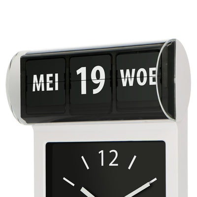 Fysic FK800 - Demenzuhr / große analoge Wanduhr mit Zeit, Tag und Datum, schwarz