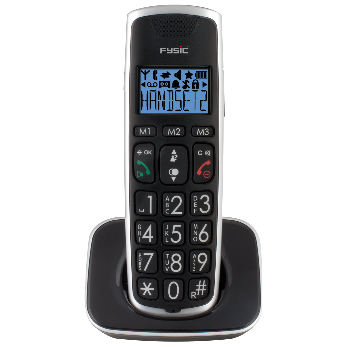 Fysic FX-6020 - DECT-Telefon für Senioren mit großen Tasten und 2 Mobilteilen, Schwarz