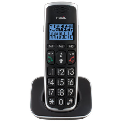 Fysic FX-6020 - DECT-Telefon für Senioren mit großen Tasten und 2 Mobilteilen, Schwarz