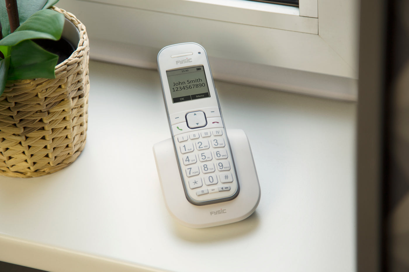 Fysic FX-9000 DUO - DECT-Telefon für Senioren mit großen Tasten und 2 Mobilteilen, Weiß