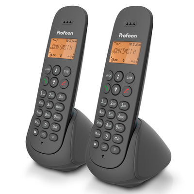 Profoon PDX620 - DECT-Telefon mit 2 Mobilteilen, Schwarz