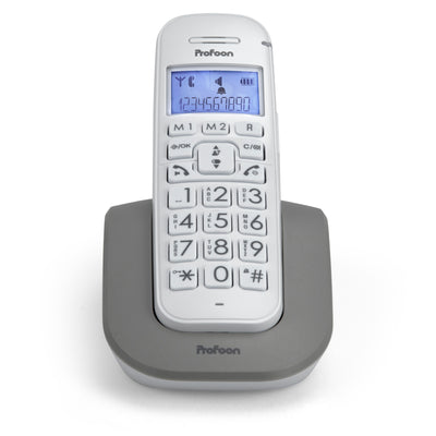 Profoon PDX-2608 DUO - DECT-Telefon mit großen Tasten und 2 Mobilteilen, Weiß