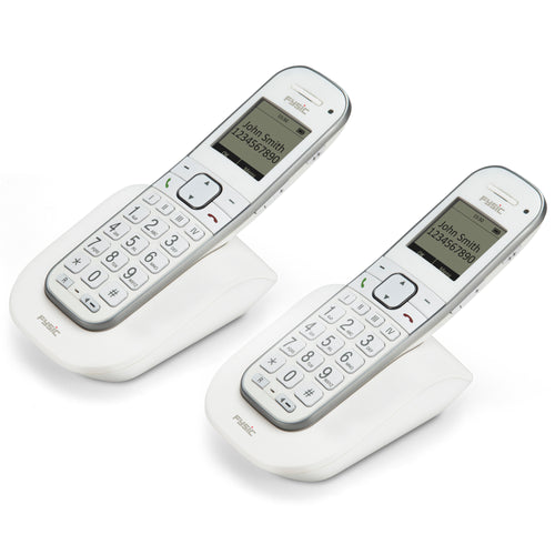 Fysic FX-9000 DUO - DECT-Telefon für Senioren mit großen Tasten und 2 Mobilteilen, Weiß