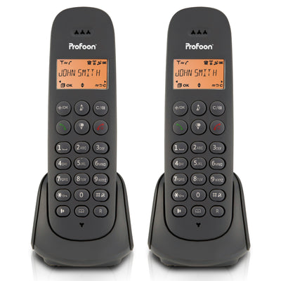 Profoon PDX620 - DECT-Telefon mit 2 Mobilteilen, Schwarz