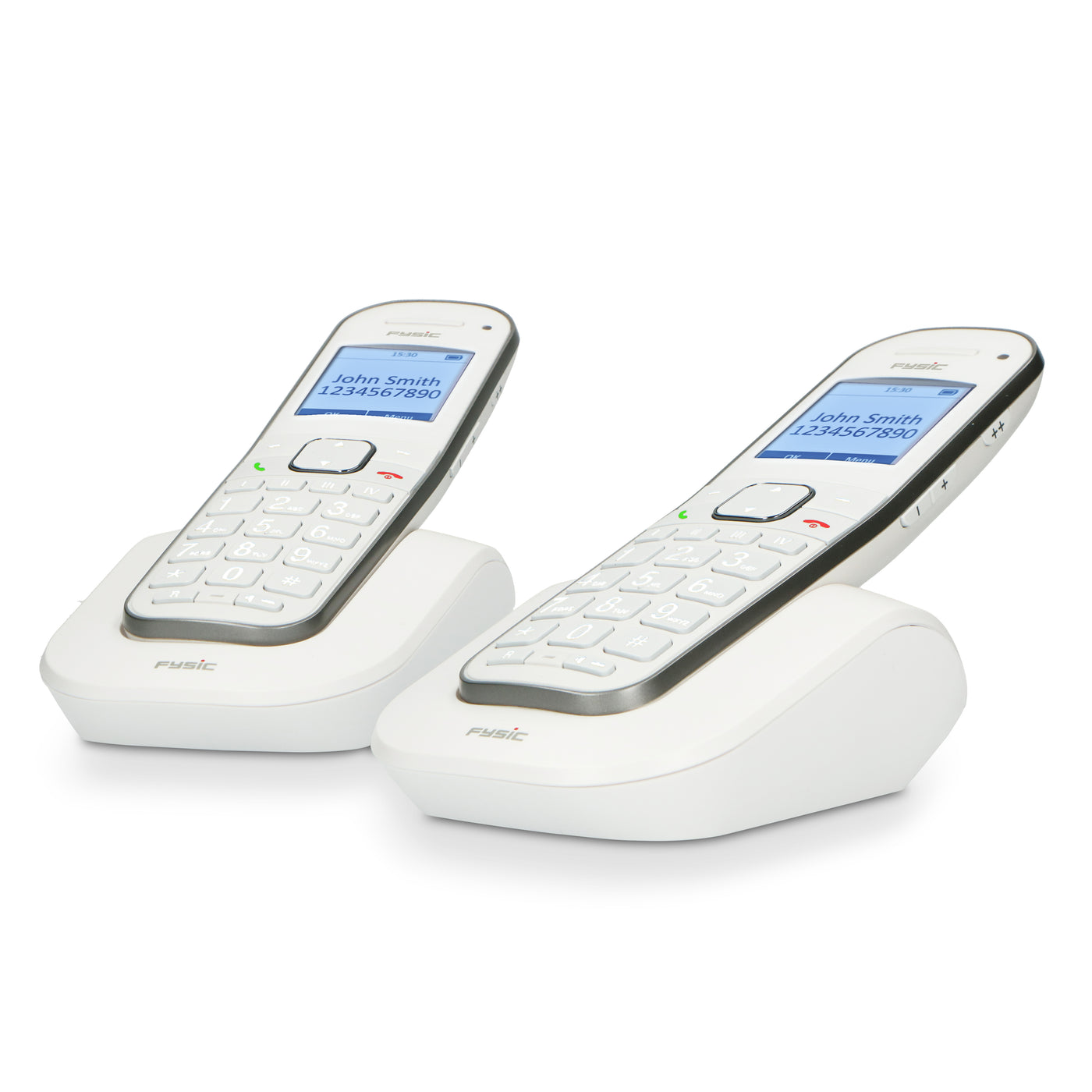 Fysic FX-9000 DUO - DECT-Telefon für Senioren mit großen Tasten und 2 Mobilteilen, Weiß