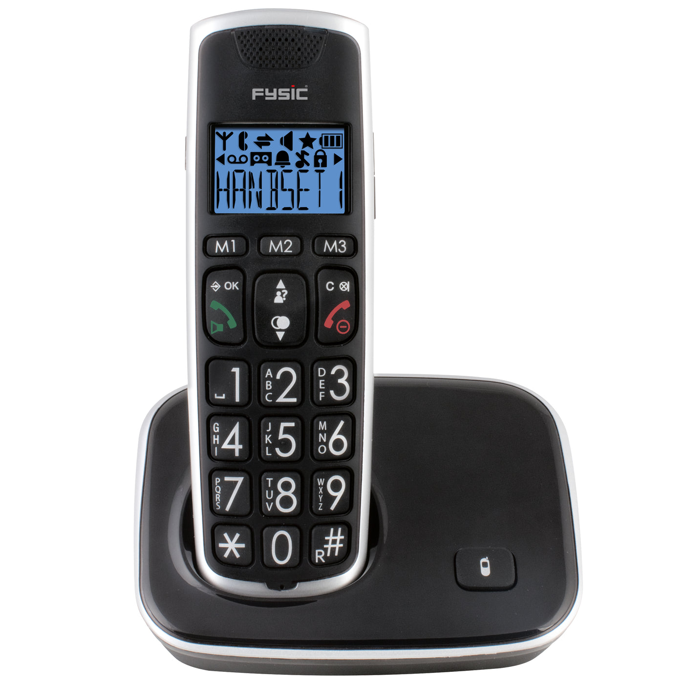 Fysic FX-6020 - DECT-Telefon für Senioren mit großen Tasten und 2 Mobilteilen, Schwarz