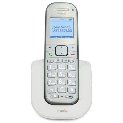 Fysic FX-9000 - DECT-Telefon für Senioren mit großen Tasten und 1 Mobilteil, Weiß