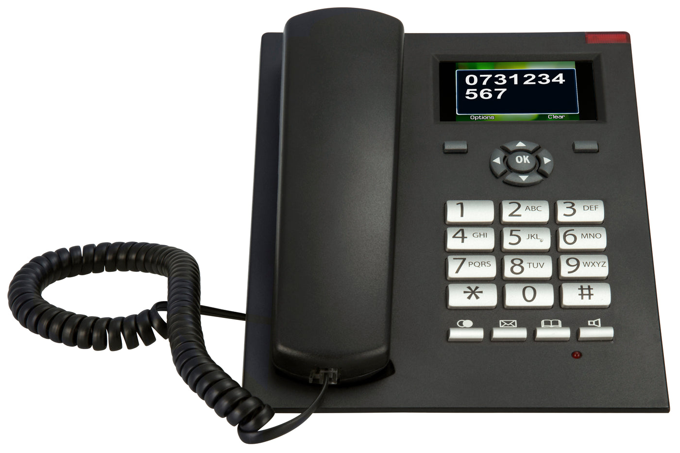 Fysic FM-2950 - GSM schnurgebundenes Telefon mit Display für Senioren, Schwarz
