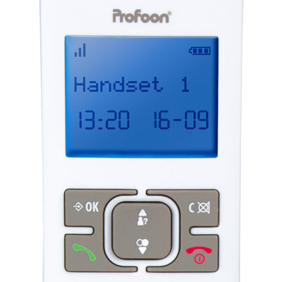 Profoon PDX-8420TE - DECT-Telefon mit 2 Mobilteilen, Weiß/Ttaupe