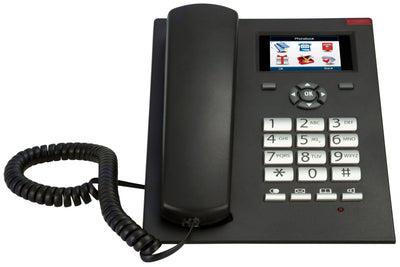 Fysic FM-2950 - GSM schnurgebundenes Telefon mit Display für Senioren, Schwarz