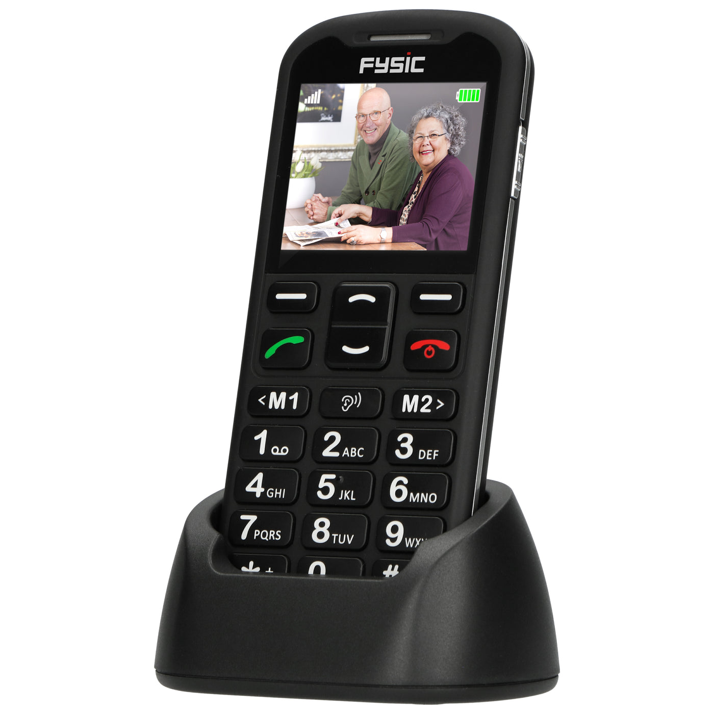 Fysic F10 - Benutzerfreundliches Handy für Senioren mit Notruftaste, Schwarz