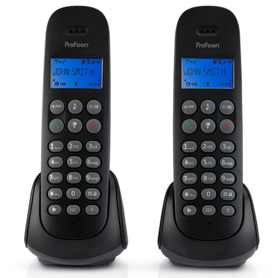 Profoon PDX-320 - DECT-Telefon mit 2 Mobilteilen, Schwarz