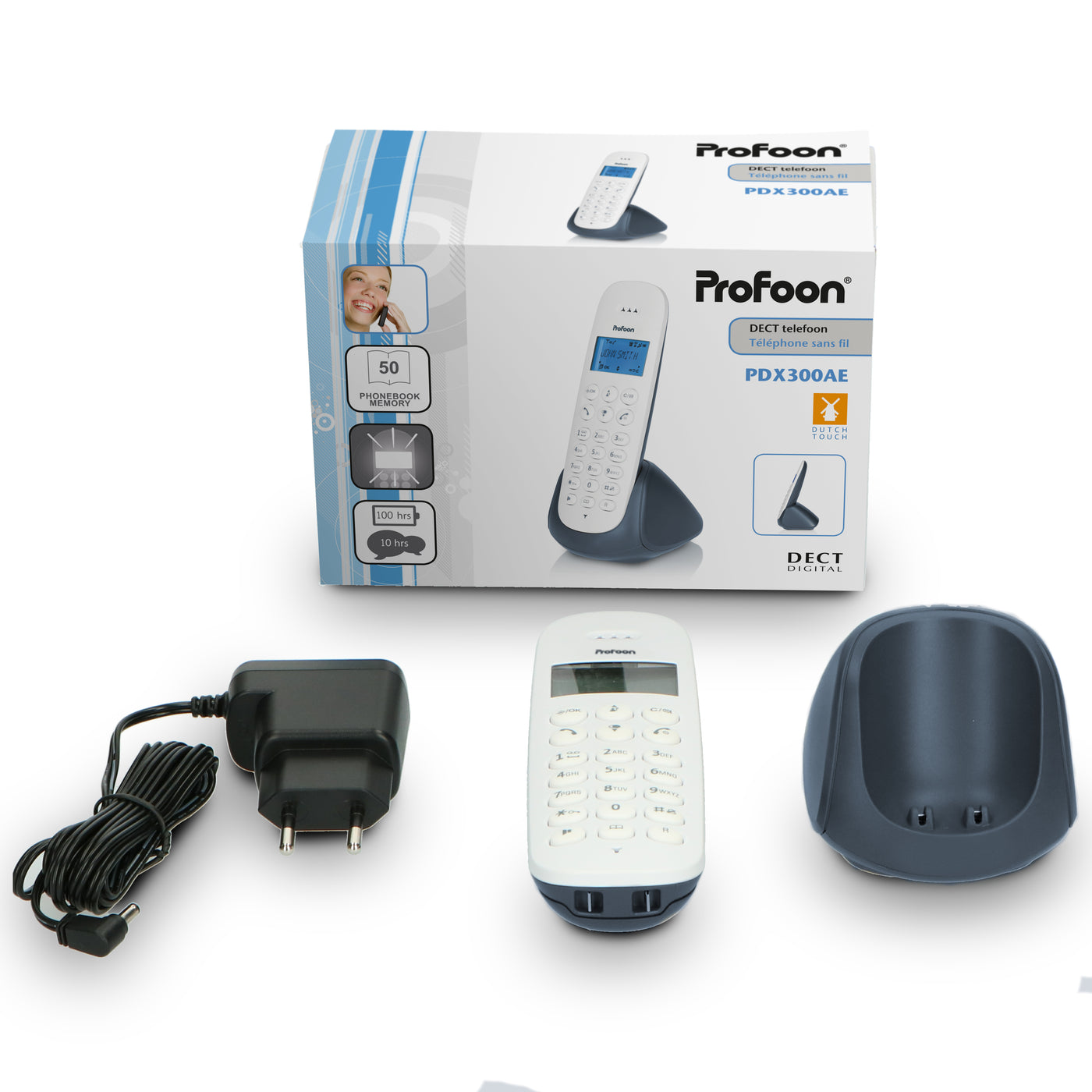 Profoon PDX-300AE - DECT-Telefon mit 1 Mobilteil, Schiefer