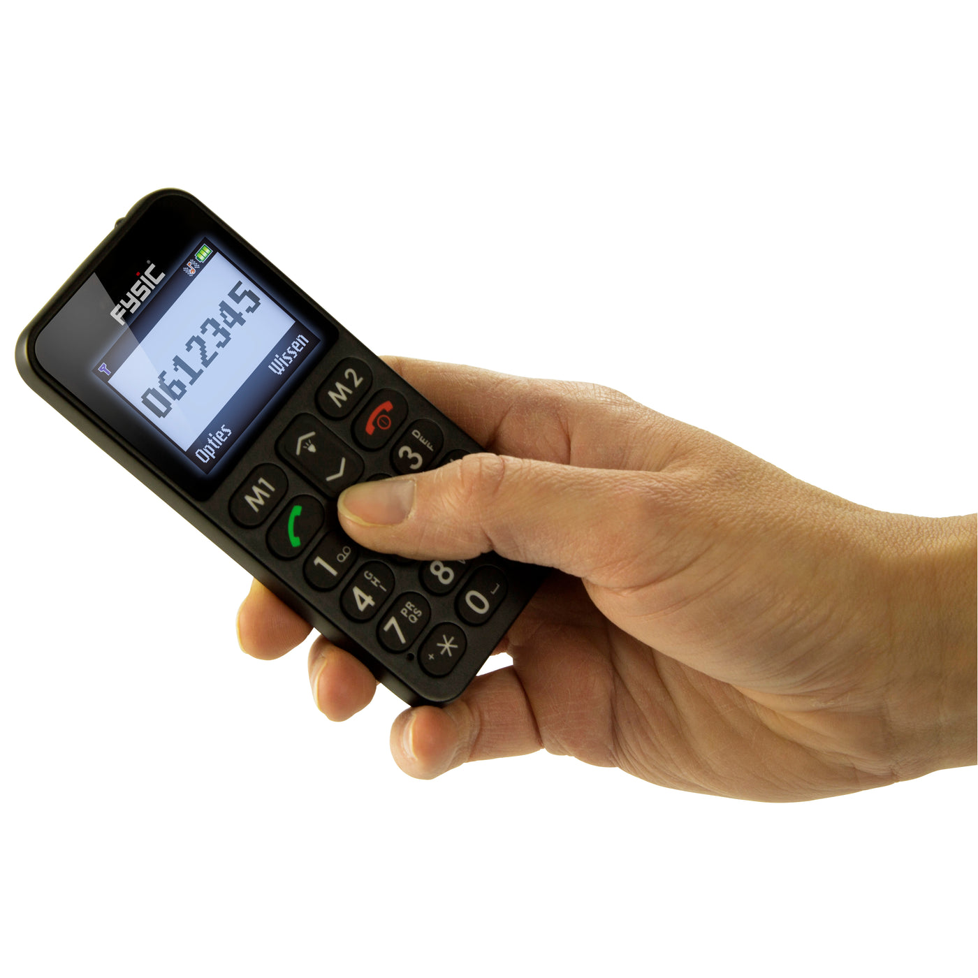 Fysic FM-6700 - Benutzerfreundliches Handy für Senioren mit Notruftaste, Schwarz