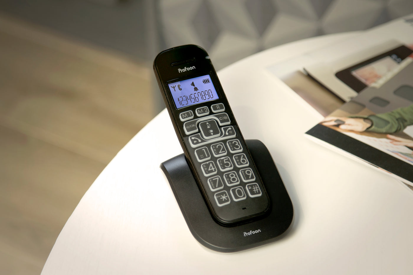 Profoon PDX-2808 - DECT-Telefon mit großen Tasten und 1 Mobilteil, Schwarz