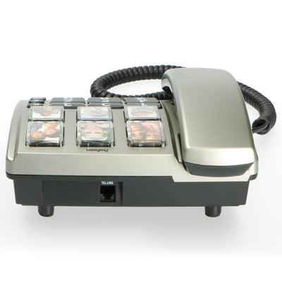 Profoon TX-560 - Schnurgebundenes Telefon mit großen Fototasten und Zahlen, Schwarz