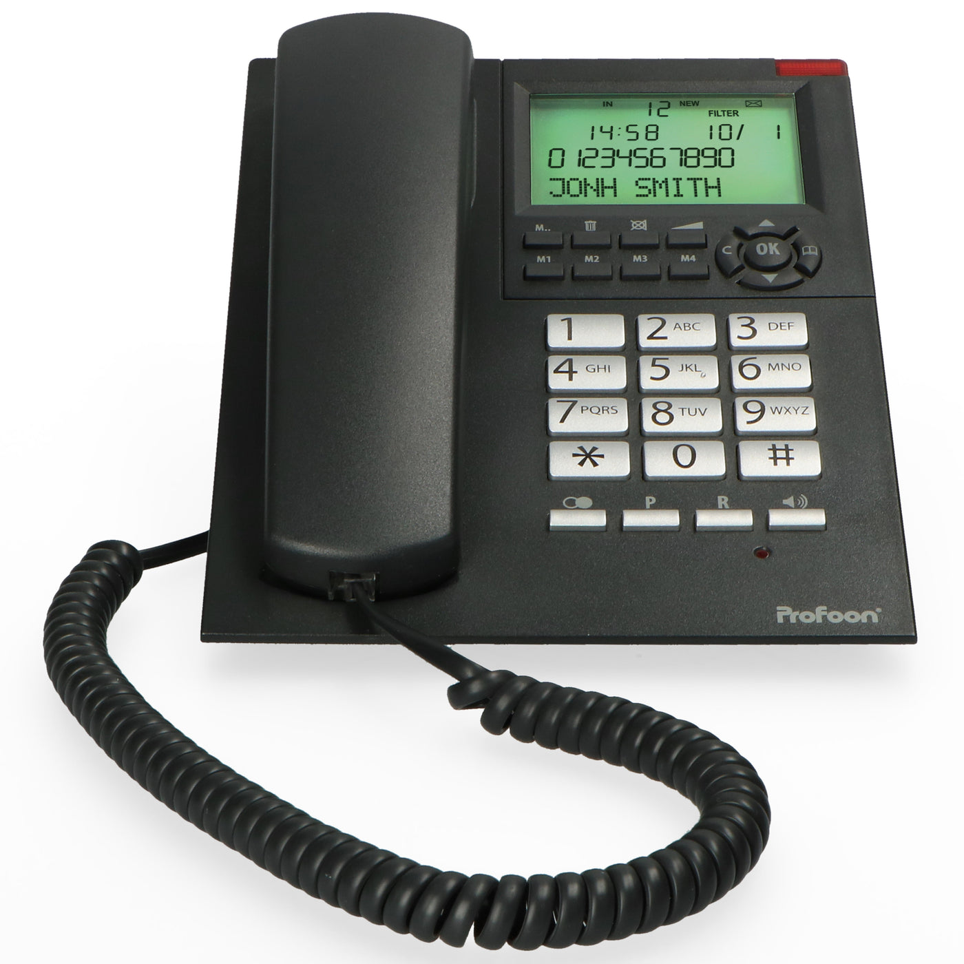 Profoon TX-325 - Schnurgebundenes Telefon mit Display, Schwarz