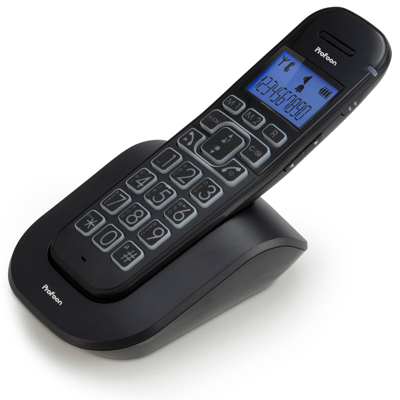 Profoon PDX-2808 - DECT-Telefon mit großen Tasten und 1 Mobilteil, Schwarz