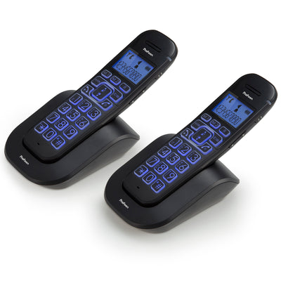 Profoon PDX-2808 DUO - DECT-Telefon mit großen Tasten und 2 Mobilteilen, Schwarz