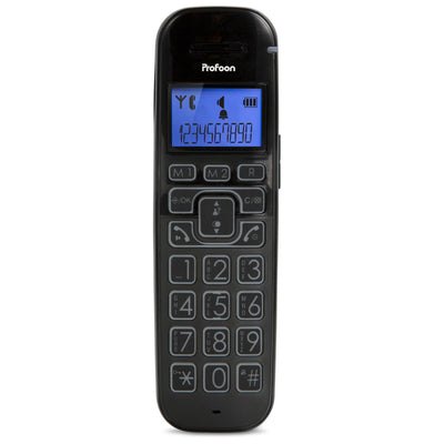 Profoon PDX-2808 - DECT-Telefon mit großen Tasten und 1 Mobilteil, Schwarz