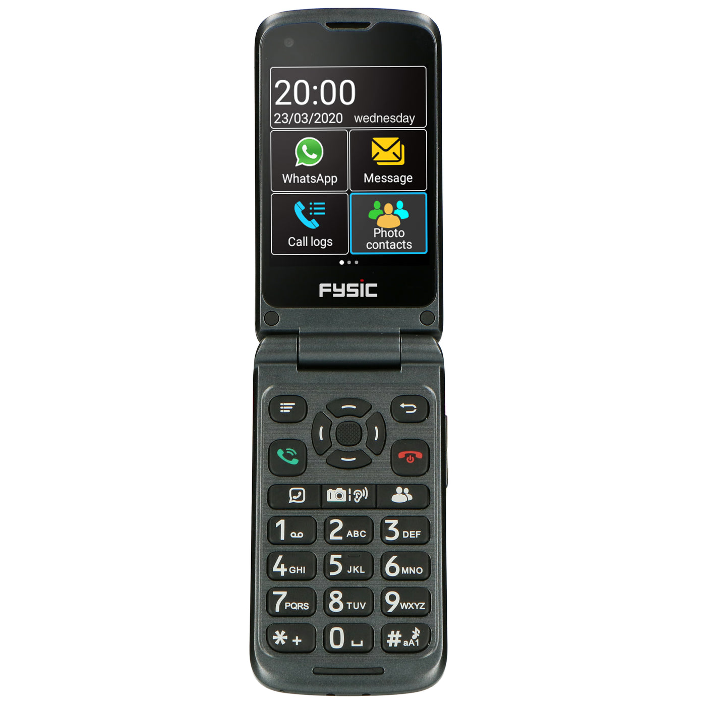 Fysic F20 - Benutzerfreundliches Handy für Senioren mit Notruftaste, Schwarz