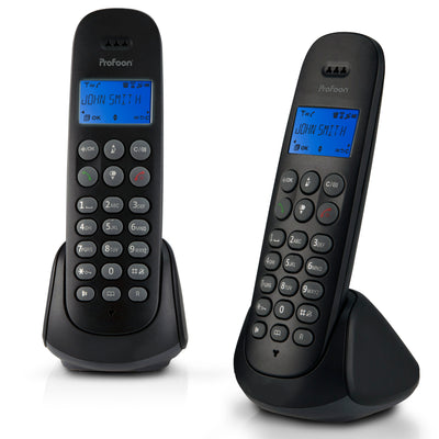 Profoon PDX-320 - DECT-Telefon mit 2 Mobilteilen, Schwarz